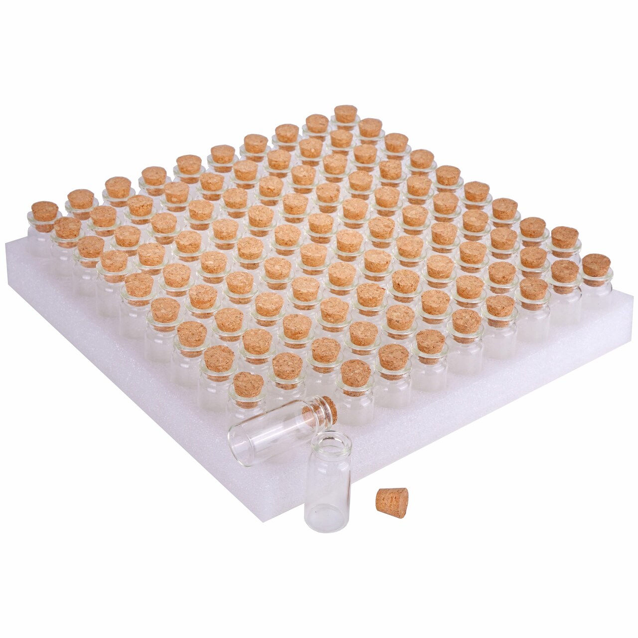 10ml Small Glass Bottles with Cork Stoppers,pack of 100 Vials Tiny Jars for DIY Art Crafts Projects Store Wishing Bottles Message Wedding Favors Gift